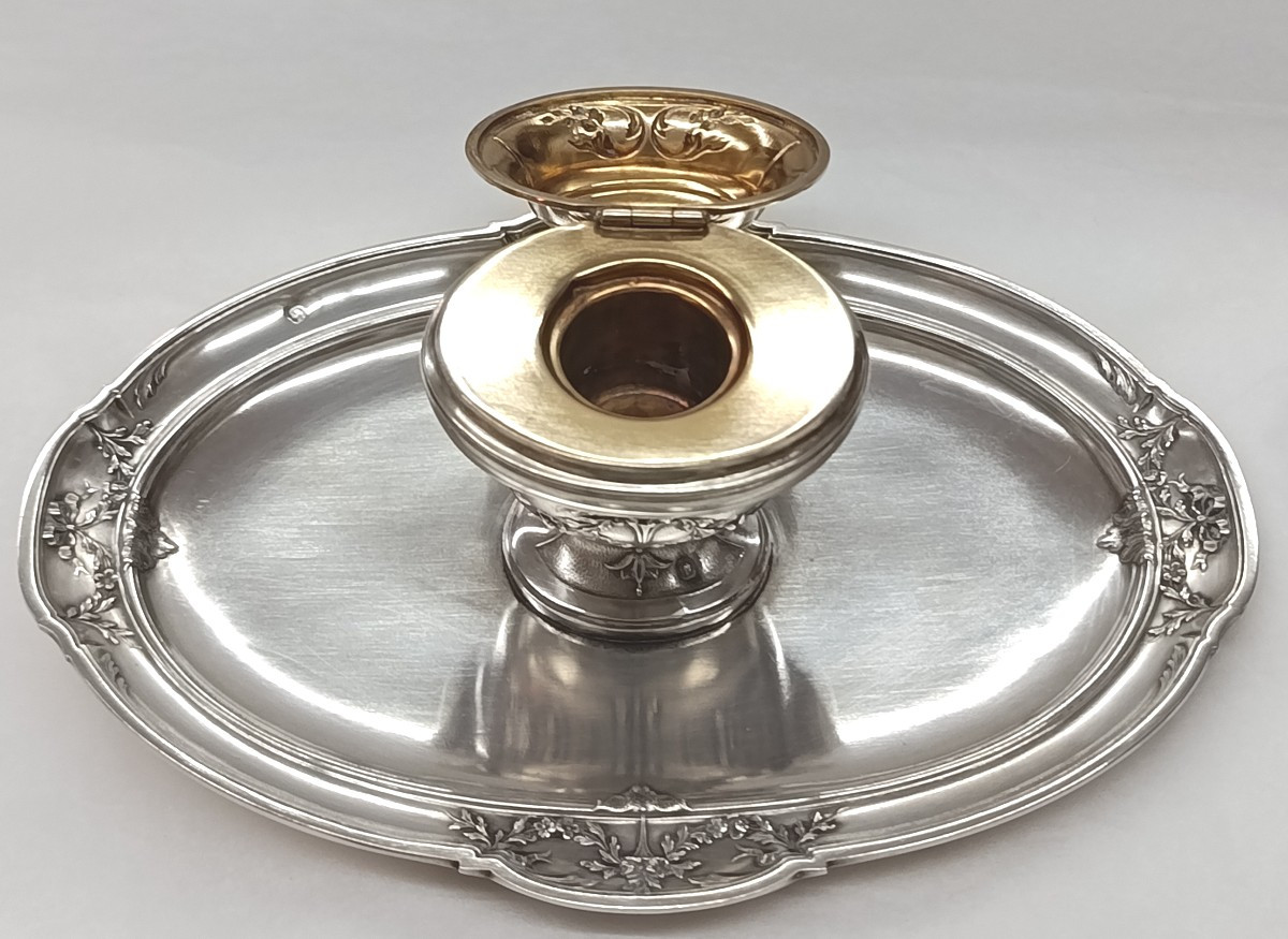 Louis XVI Style Silver Inkwell-photo-4