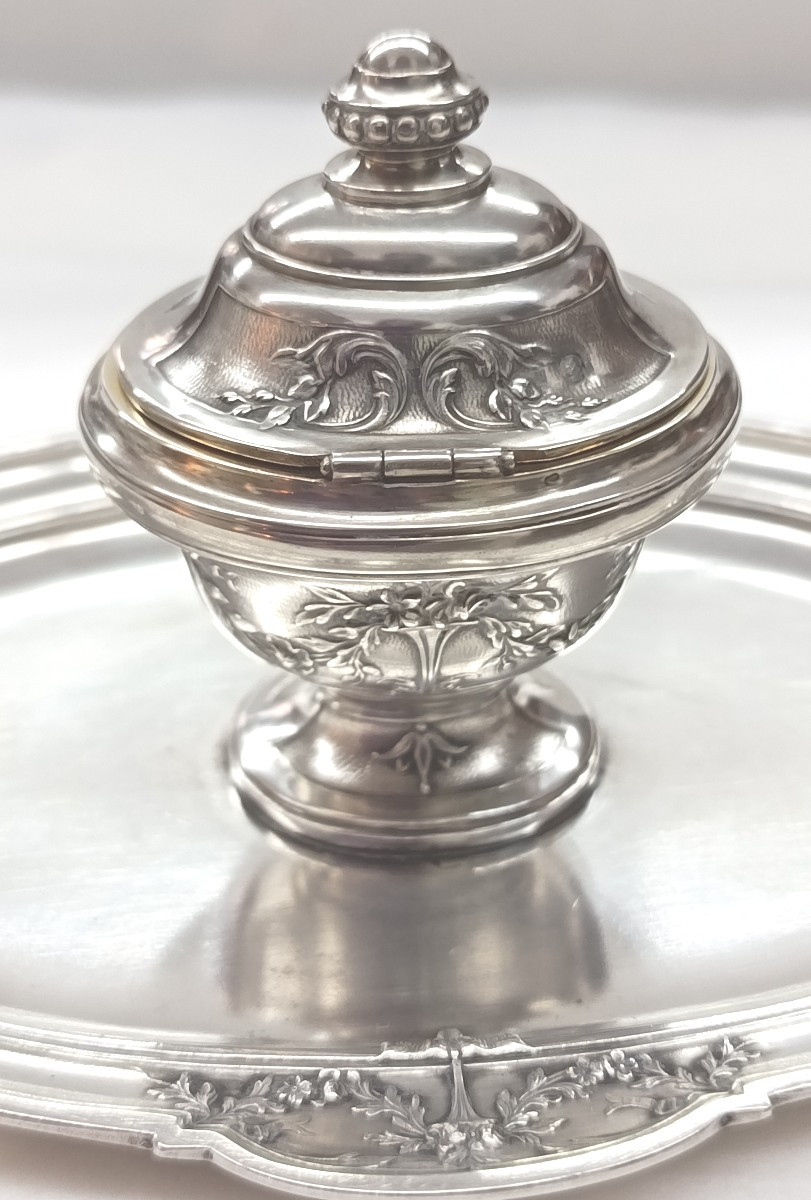 Louis XVI Style Silver Inkwell-photo-2