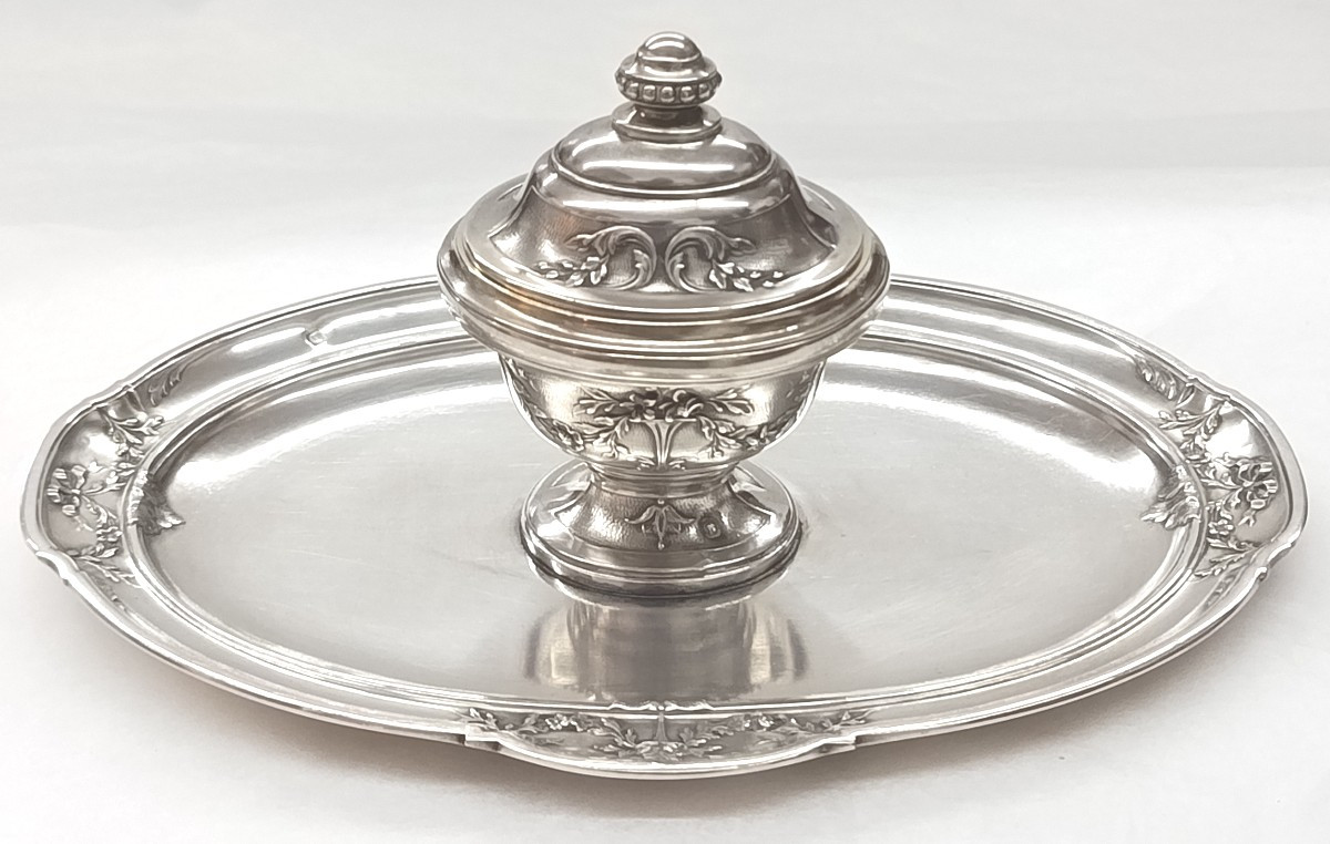 Louis XVI Style Silver Inkwell