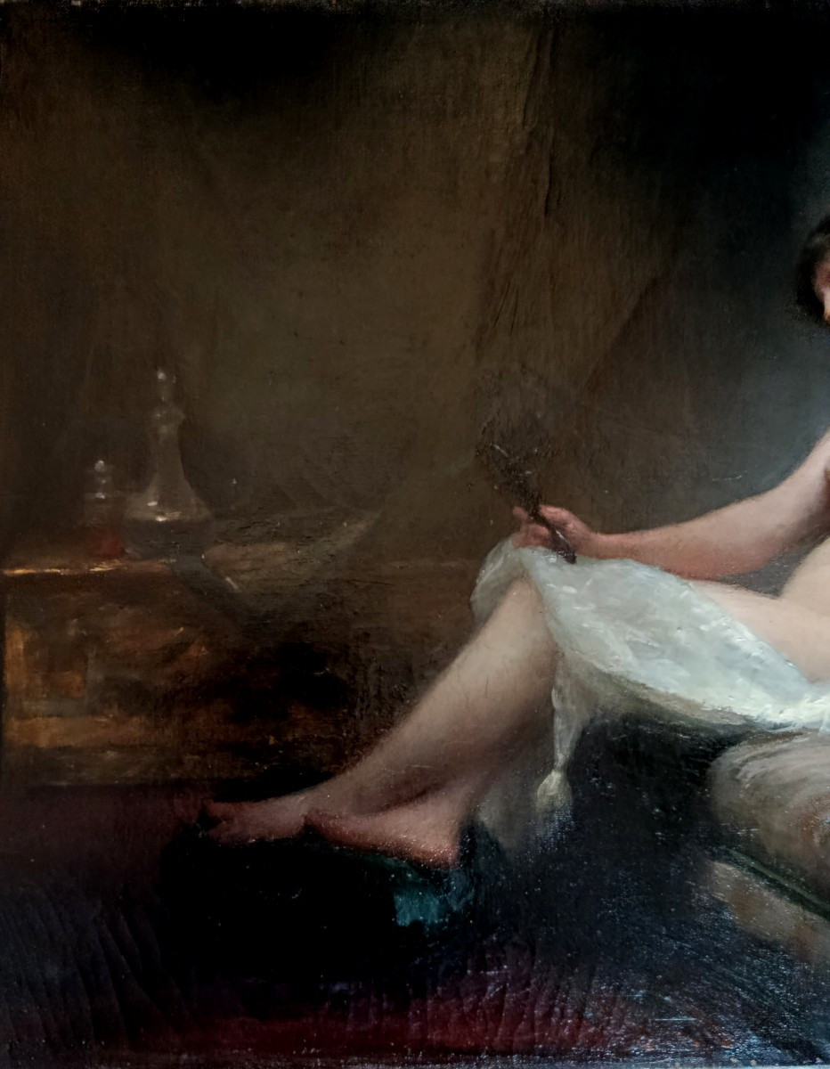 Georges Callot "young  Naked Women In Front Of The Mirror " XIX-photo-3