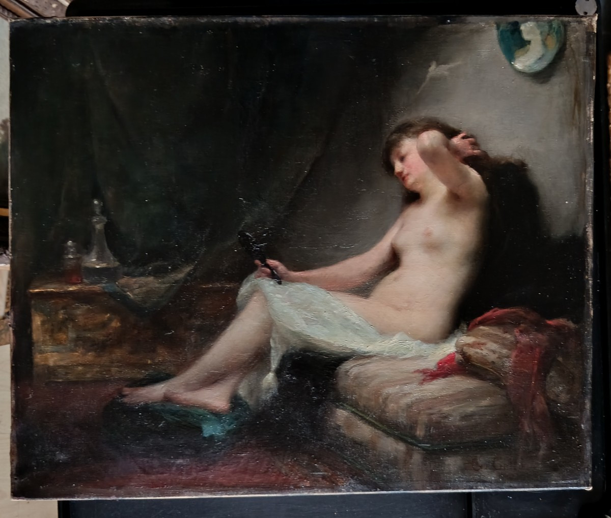 Georges Callot "young  Naked Women In Front Of The Mirror " XIX-photo-4