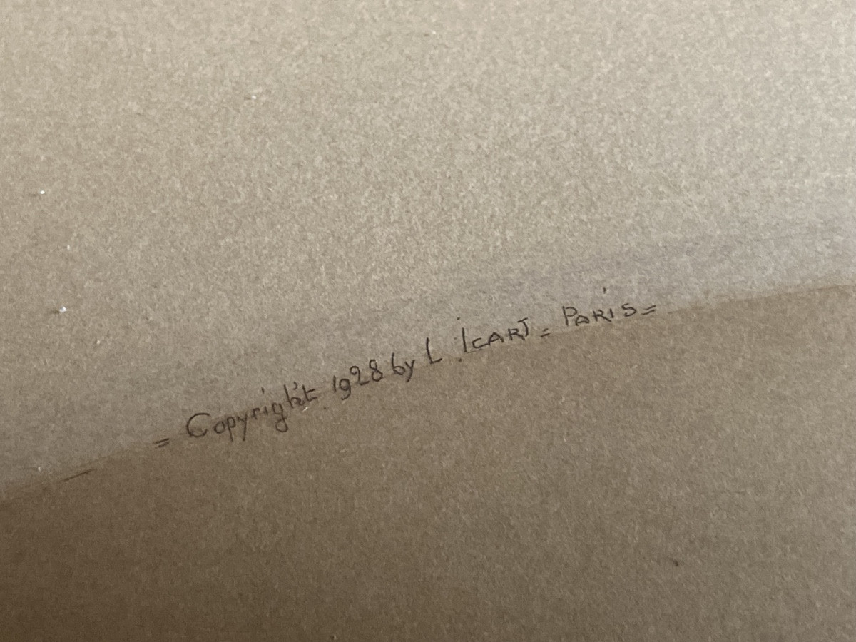 Louis Icart, Engraving “naked Woman With Fruit”-photo-4