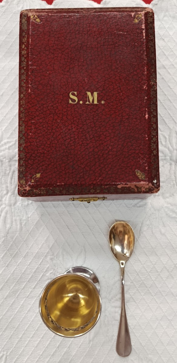 Coquetier et sa cuillère en Argent " Simone "-photo-3