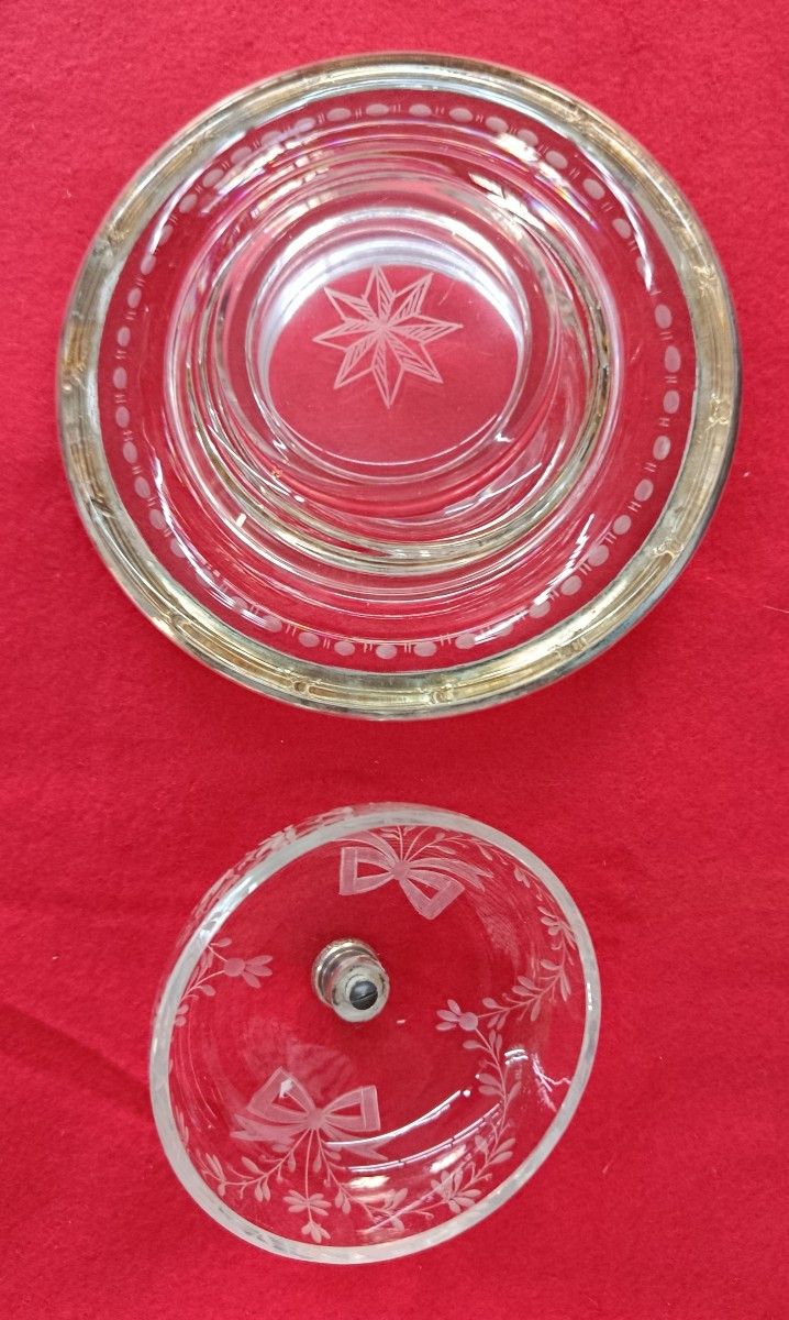 Round Crystal And Silver Butter Dish-photo-4