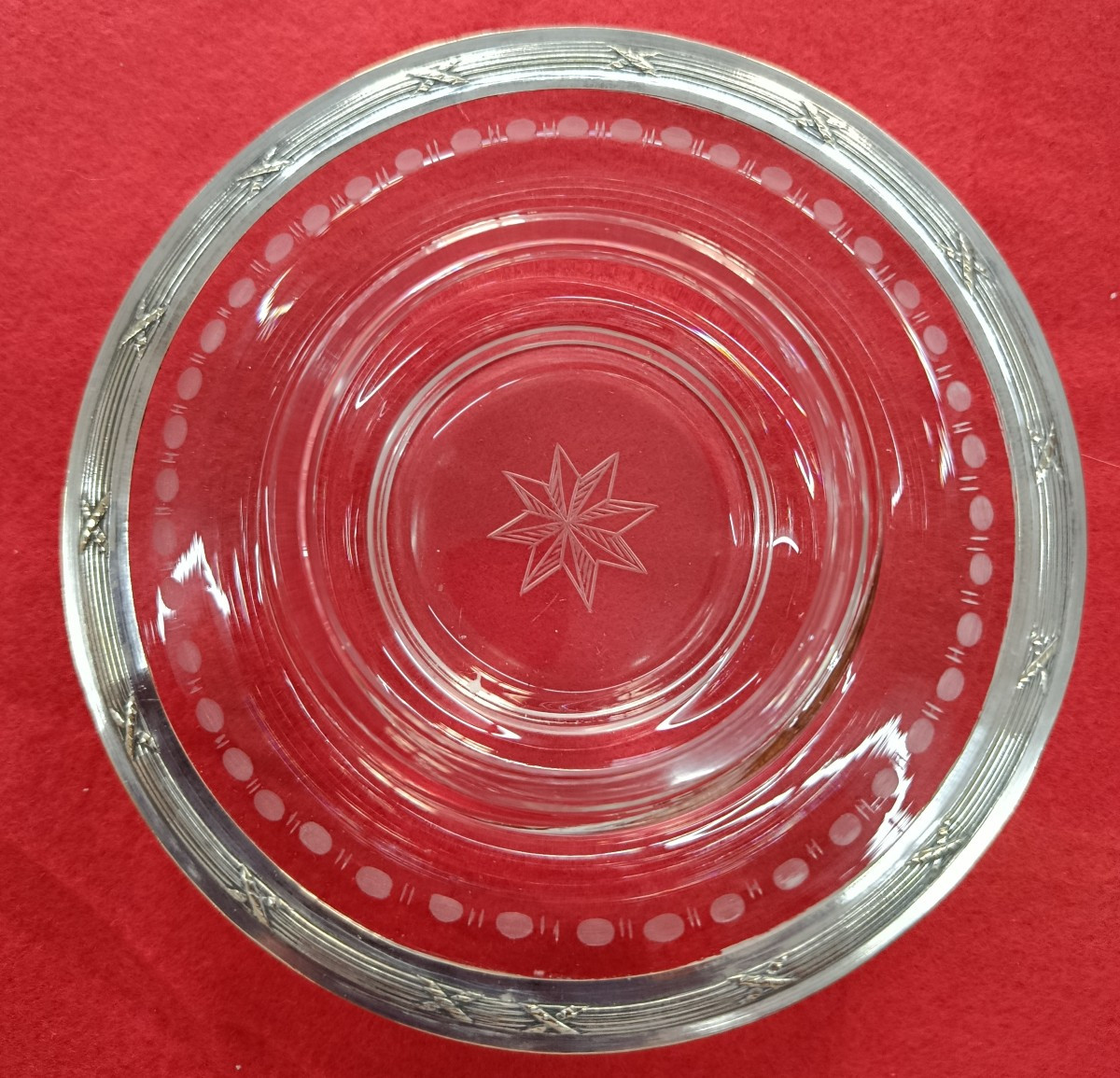 Round Crystal And Silver Butter Dish-photo-1