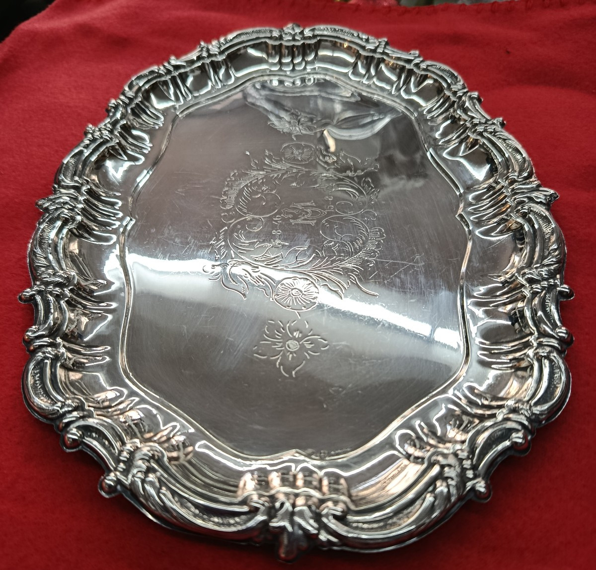 Plateau argent Ramon Fernandez - Vigo Espagne-photo-2