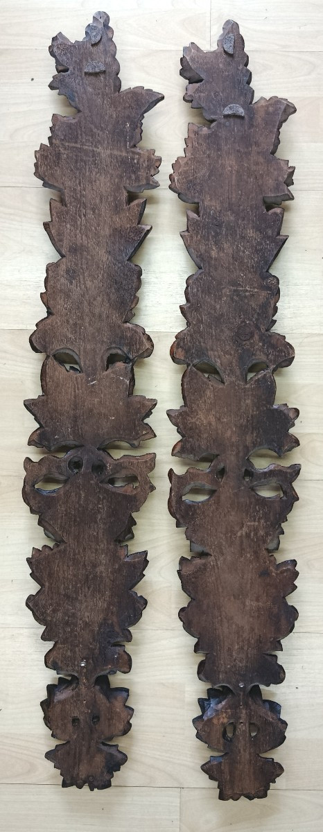 Paire de bois sculptés en  appliques murales-photo-1