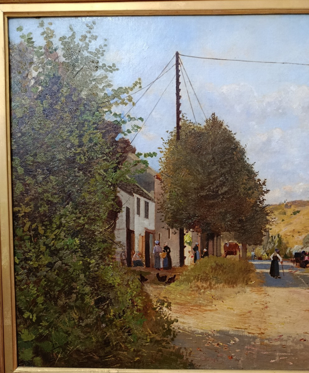 Léon Peltier "landscape With Transporter Bridge" 1898-photo-3