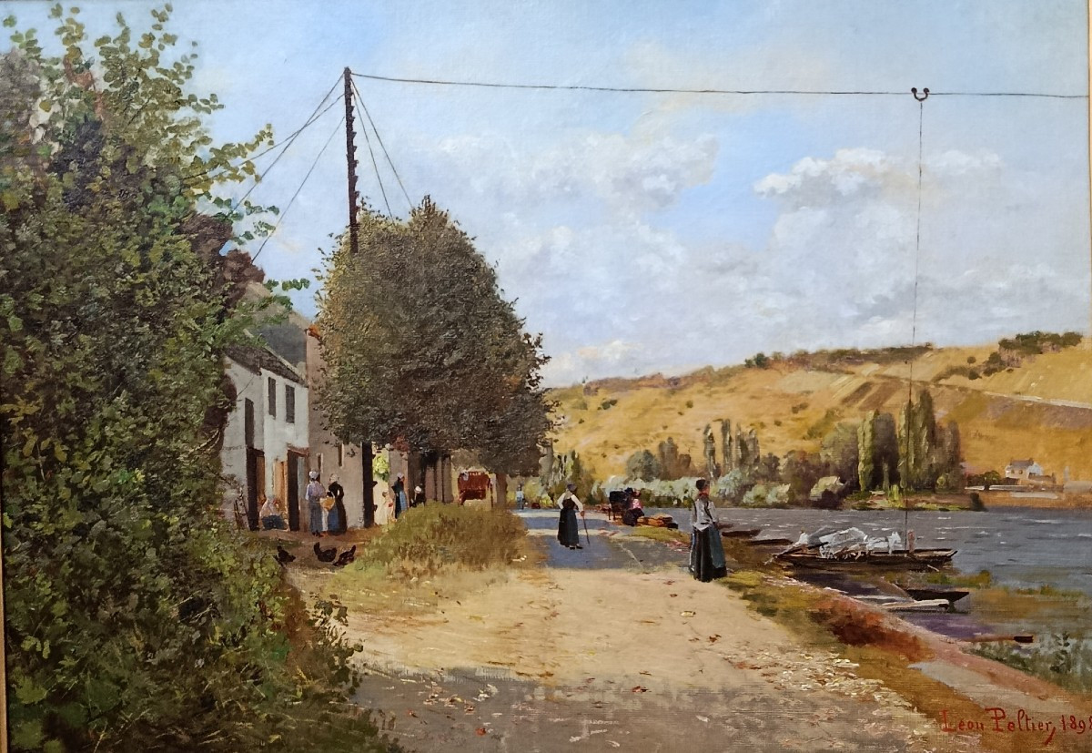 Léon Peltier "landscape With Transporter Bridge" 1898