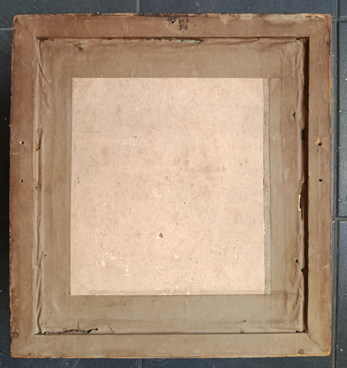 St Michel terrassant le dragon Tableau Broderie XIX-photo-3