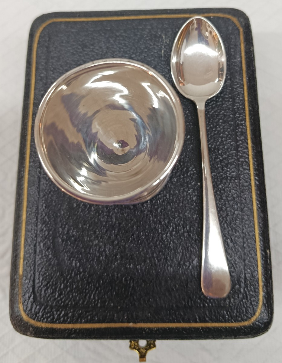 Egg Cup And Silver Spoon Birmingham 1930-photo-4