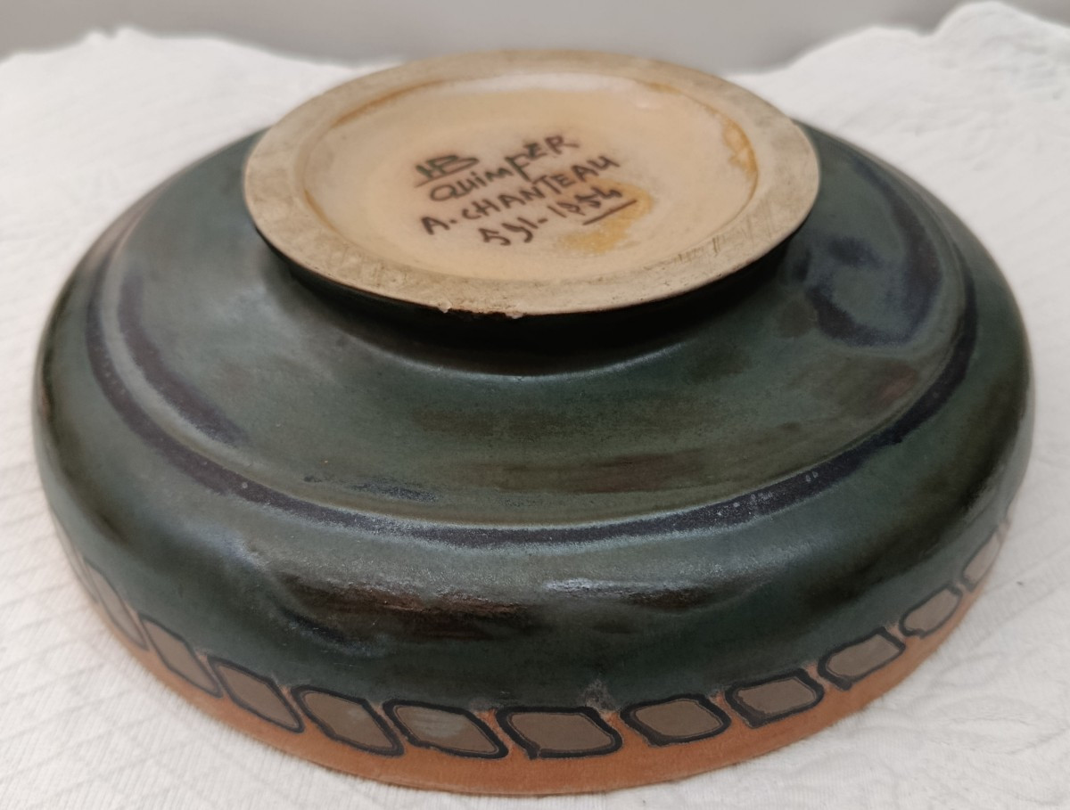 Hb Quimper A. Chanteau Ceramic Cup 1954-photo-4