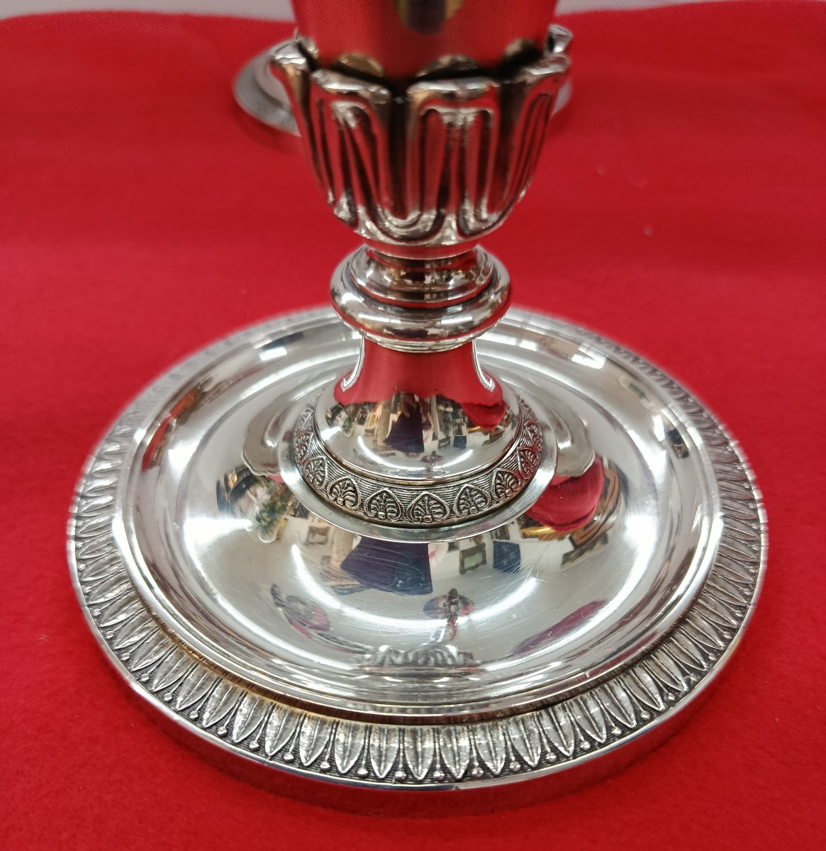 Paire de Chandeliers en métal argenté Chrysalia -photo-4