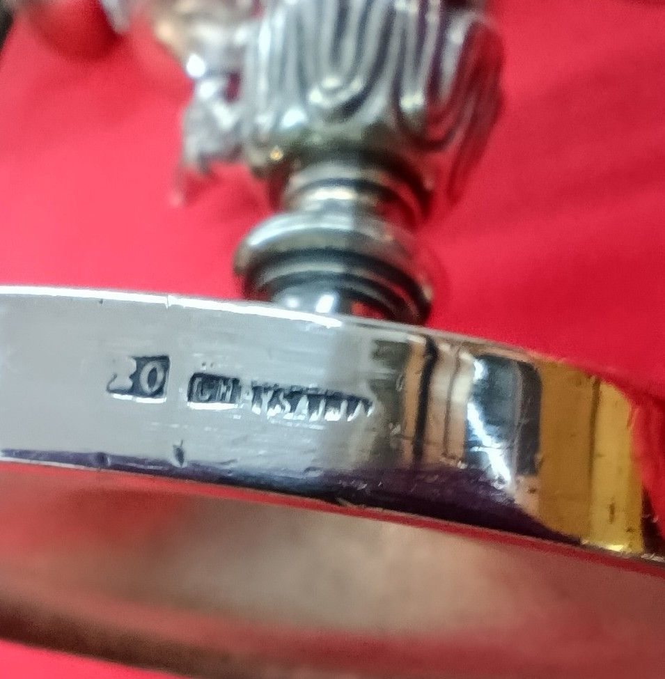 Paire de Chandeliers en métal argenté Chrysalia -photo-3