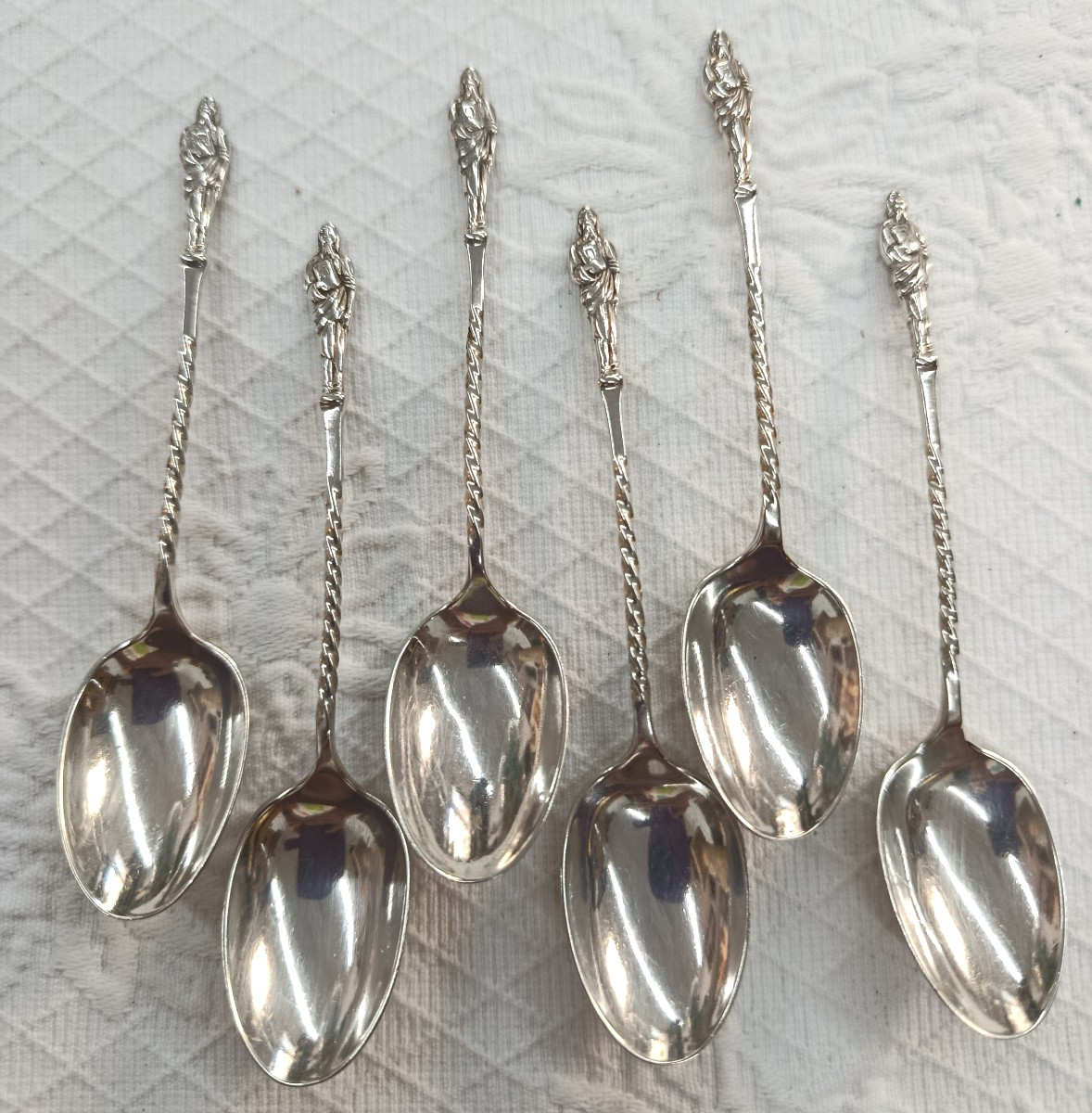 6 cuillères à thé apôtres en argent  sheffield fin XIX-photo-4