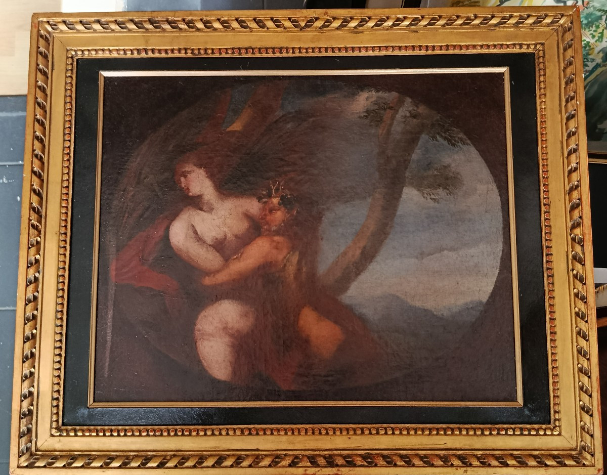 Bacchus And Nymph Oil On Canvas XIX-photo-2