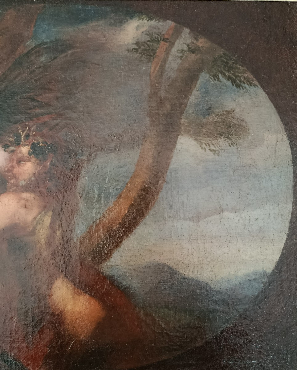 Bacchus And Nymph Oil On Canvas XIX-photo-4