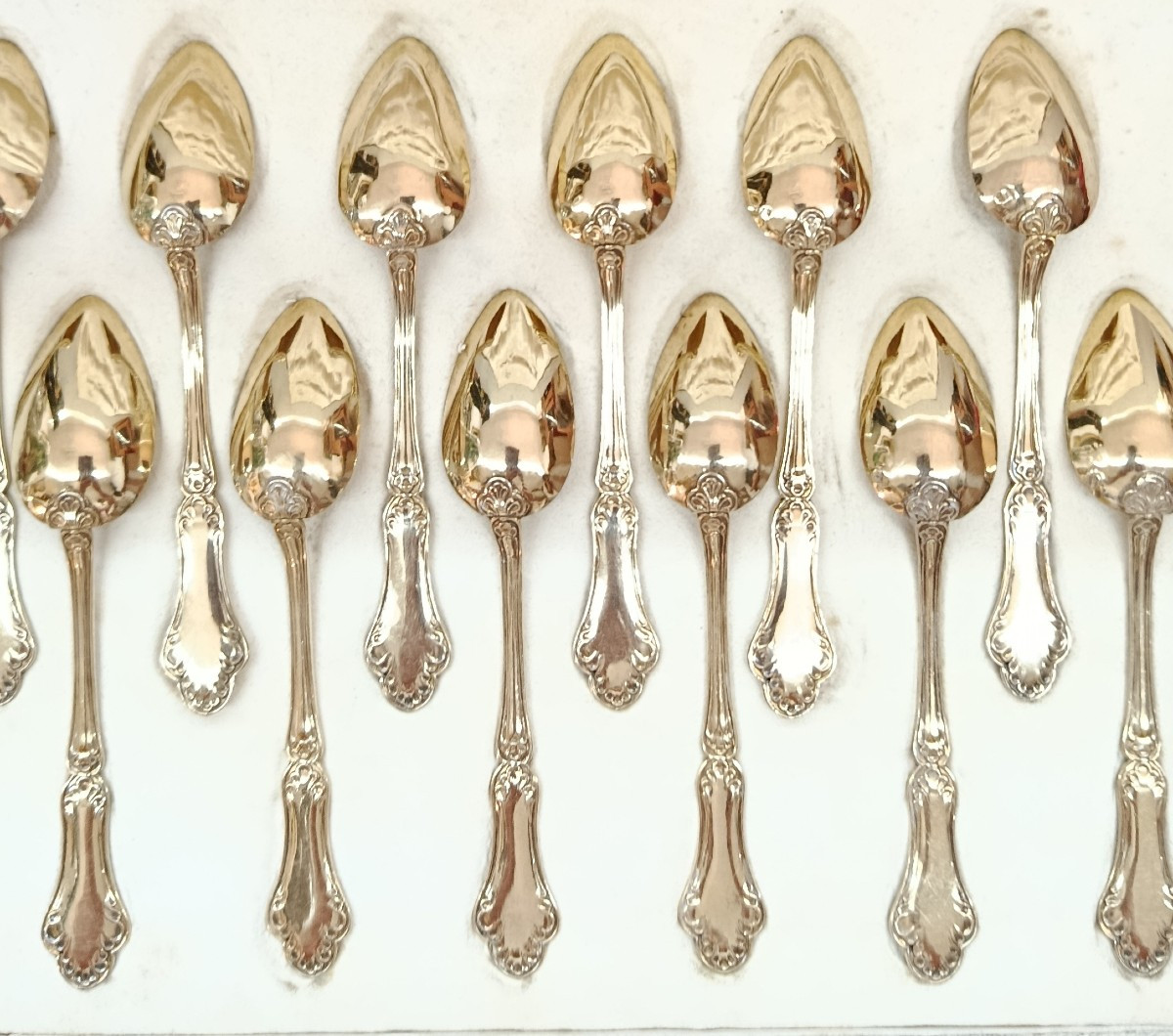 12 Small Spoons In Silver And Vermeil XIX-photo-3