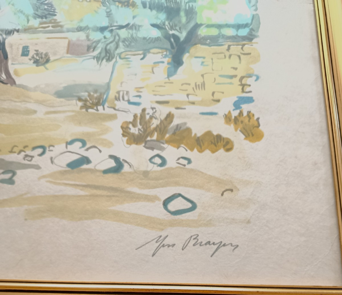 Yves Brayer Provençal Landscape Lithograph-photo-3