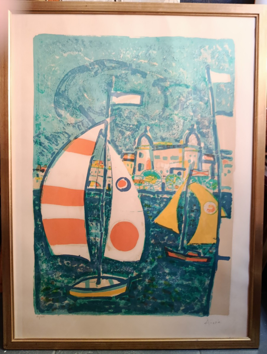 Paul Aïzpiri  Port Of Cannes Lithograh-photo-2