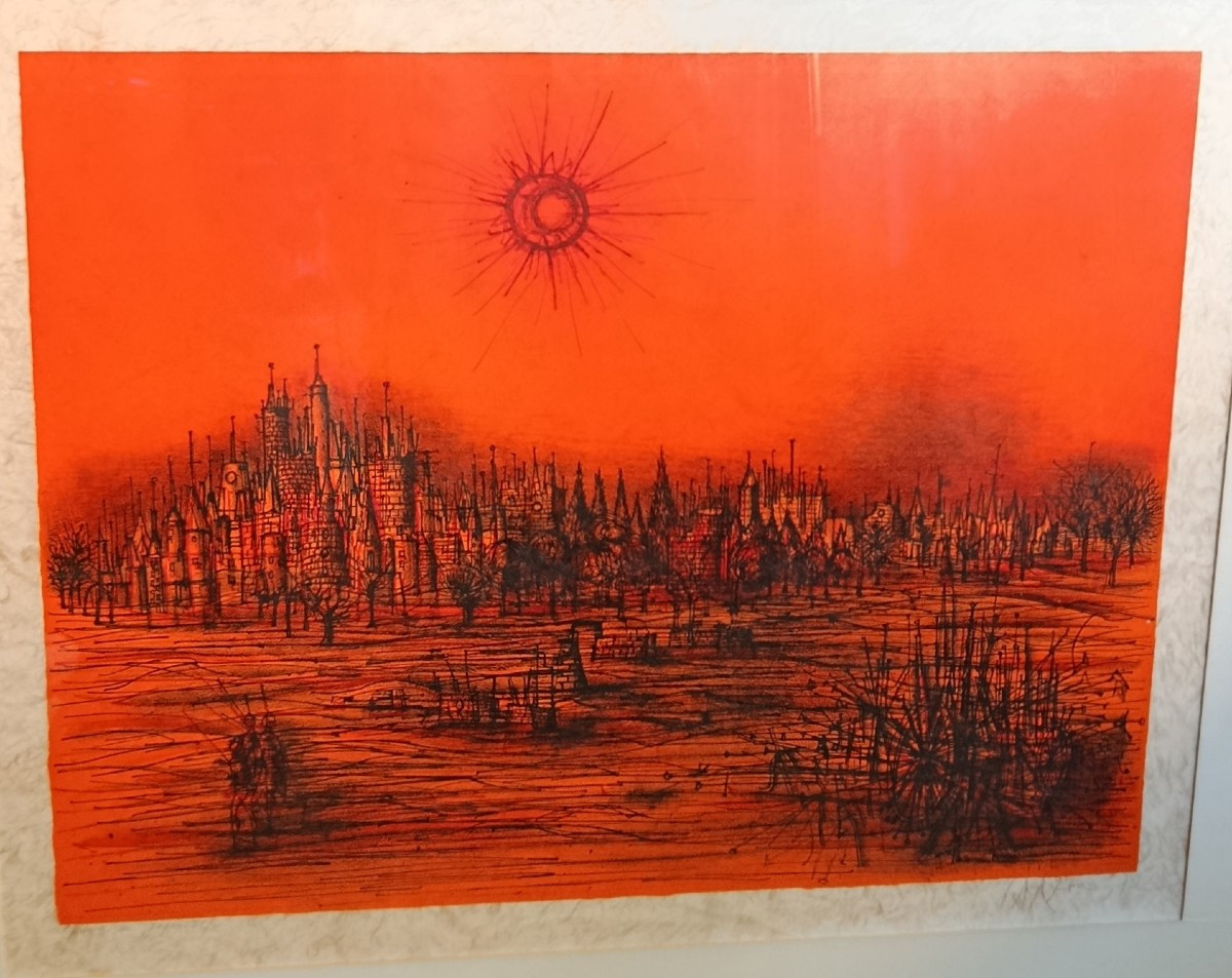 Jean Carzou 72 Castel In The Orange Sun