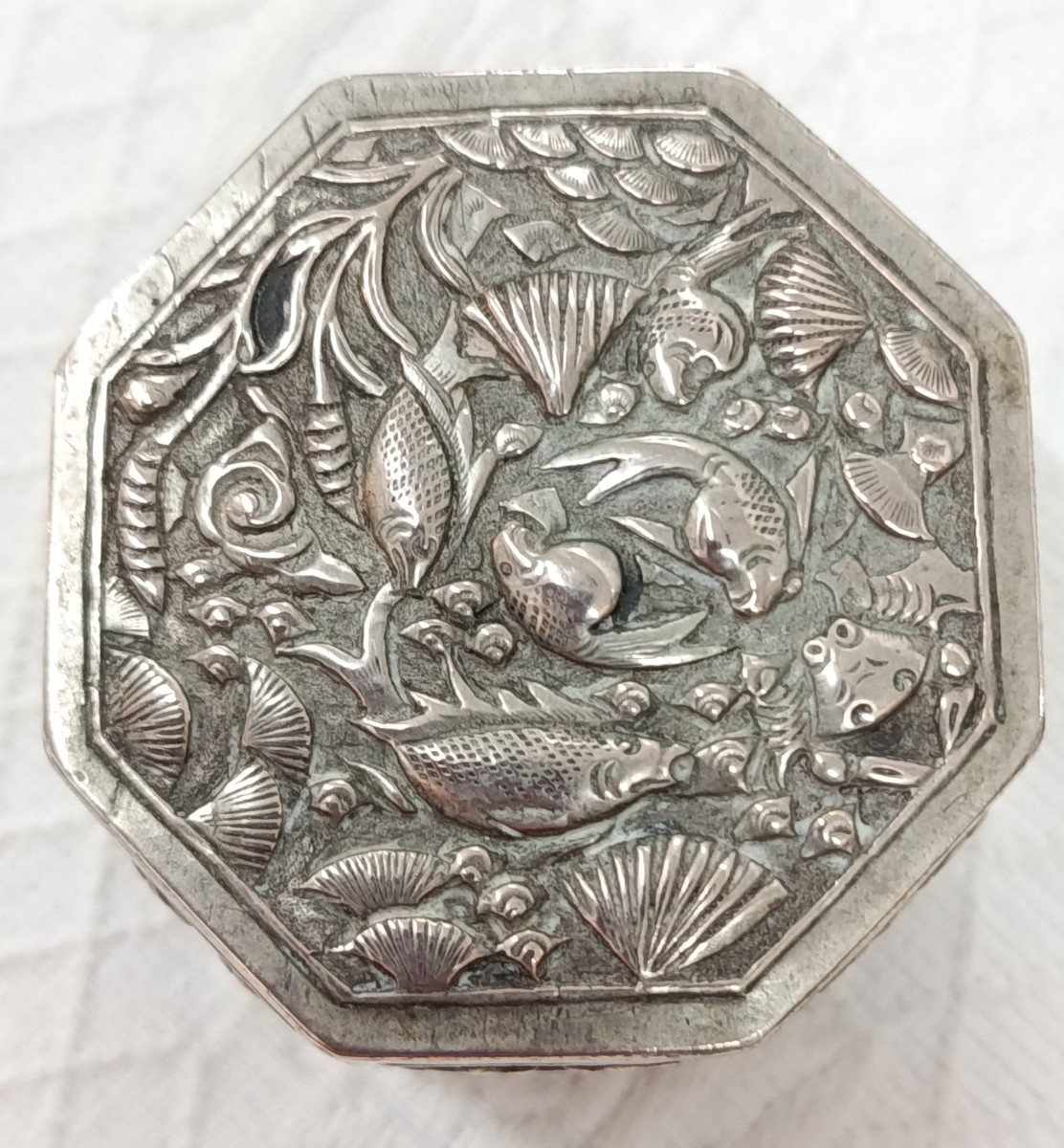 Silver Hexagonal Box China XIX-photo-4
