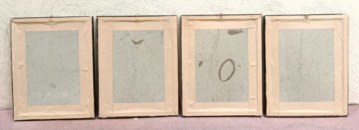 4 Trophy Paintings In Trompe l'Oeil XIX Chromolithographs-photo-2