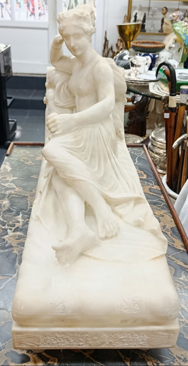 Pauline Borghèse Alabaster Sculpture After Canova-photo-4