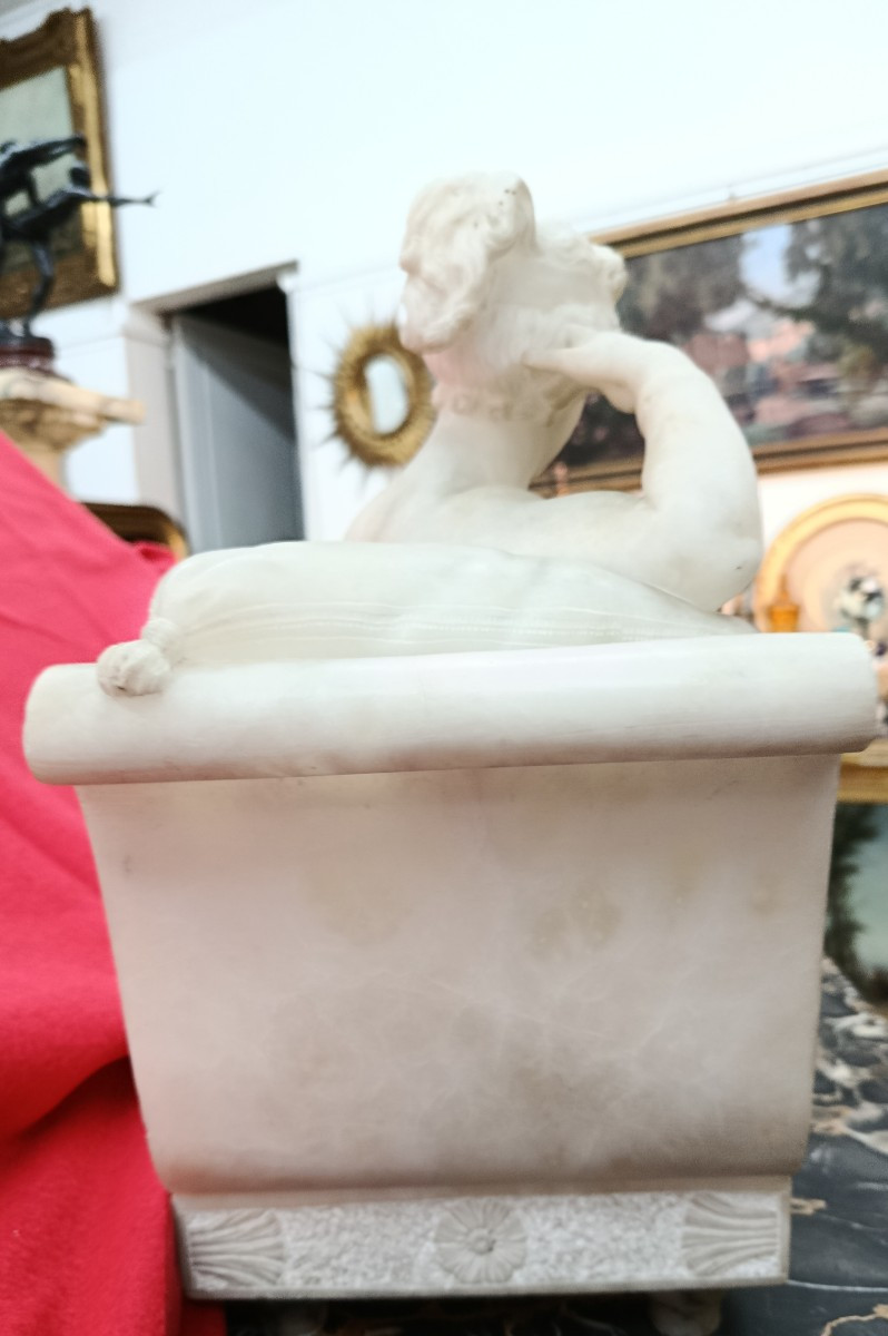 Pauline Borghèse Alabaster Sculpture After Canova-photo-3