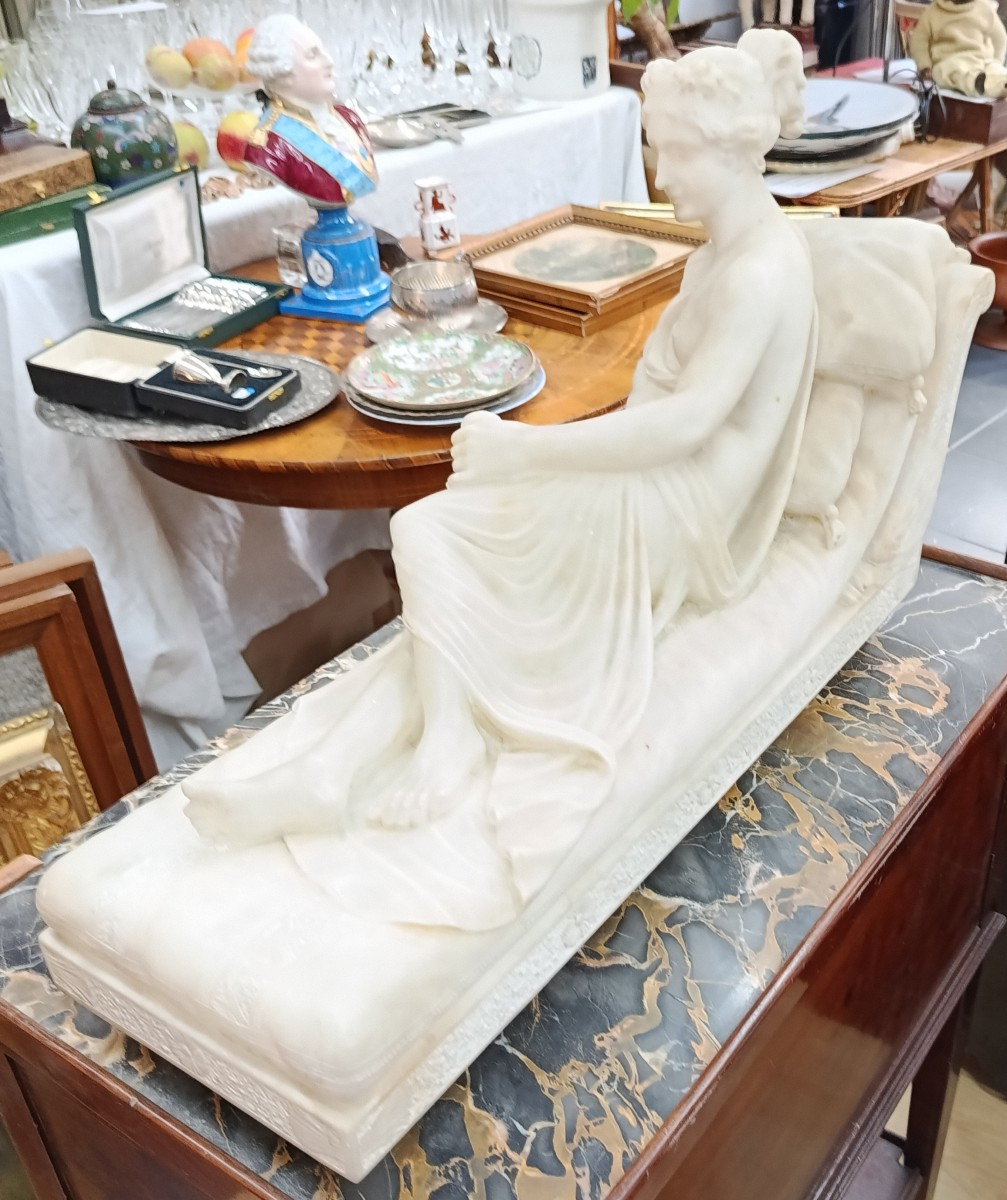 Pauline Borghèse Alabaster Sculpture After Canova-photo-4