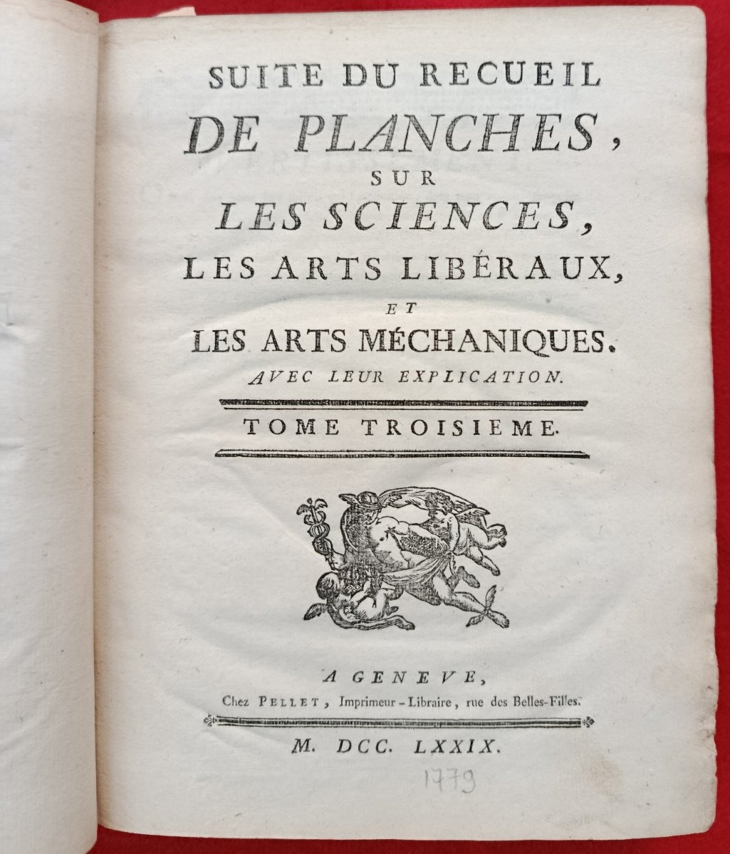 1779 Suite du recueil de planches Sciences T.3 / Pellet Genève