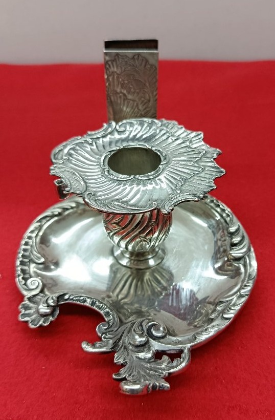 19th Century Silver Hand Candlestick In The Louis XV Style-photo-2