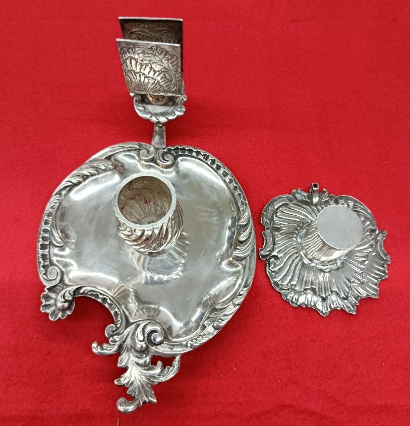 19th Century Silver Hand Candlestick In The Louis XV Style-photo-3