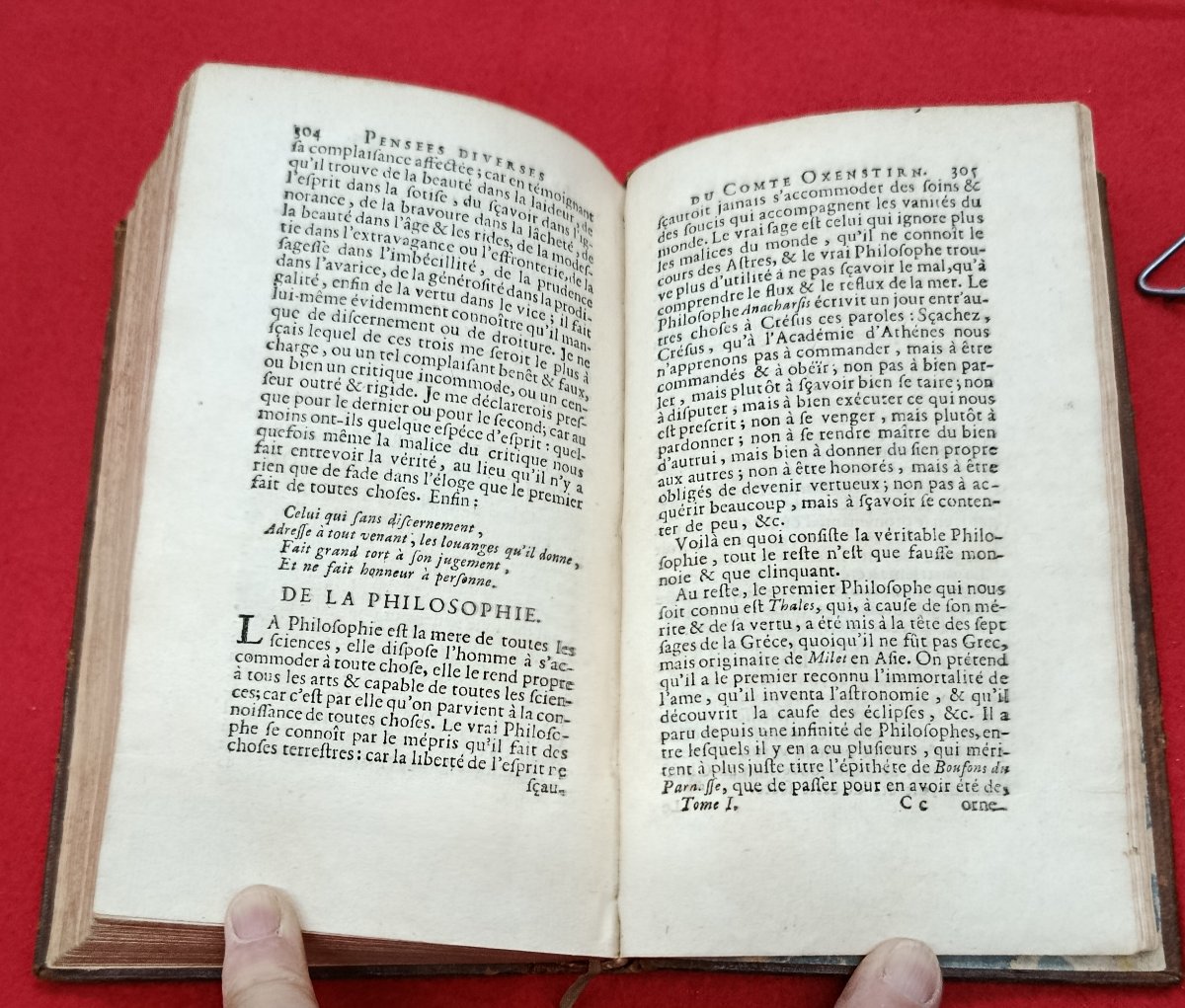 2 Vol.Pensées de Mr le Comte d' Oxenstirn / Van Duren 1749-photo-3