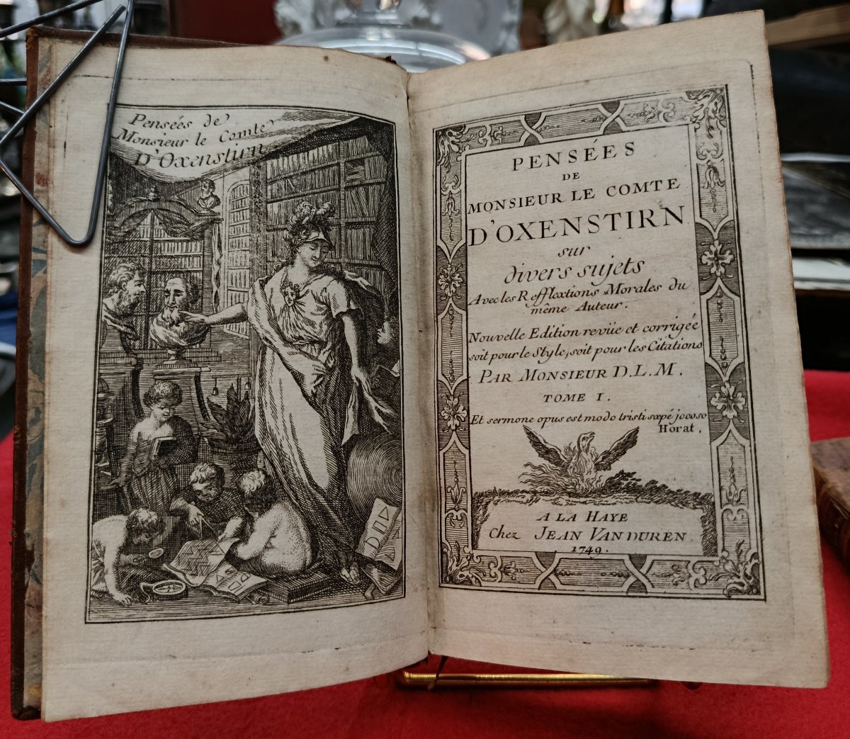 2 Vol.Pensées de Mr le Comte d' Oxenstirn / Van Duren 1749