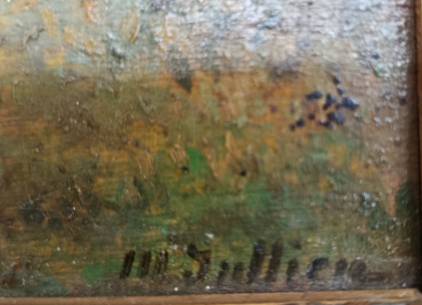 1910 Maurice Jullien " Chamonix près des Bossons " huile sur bois-photo-4