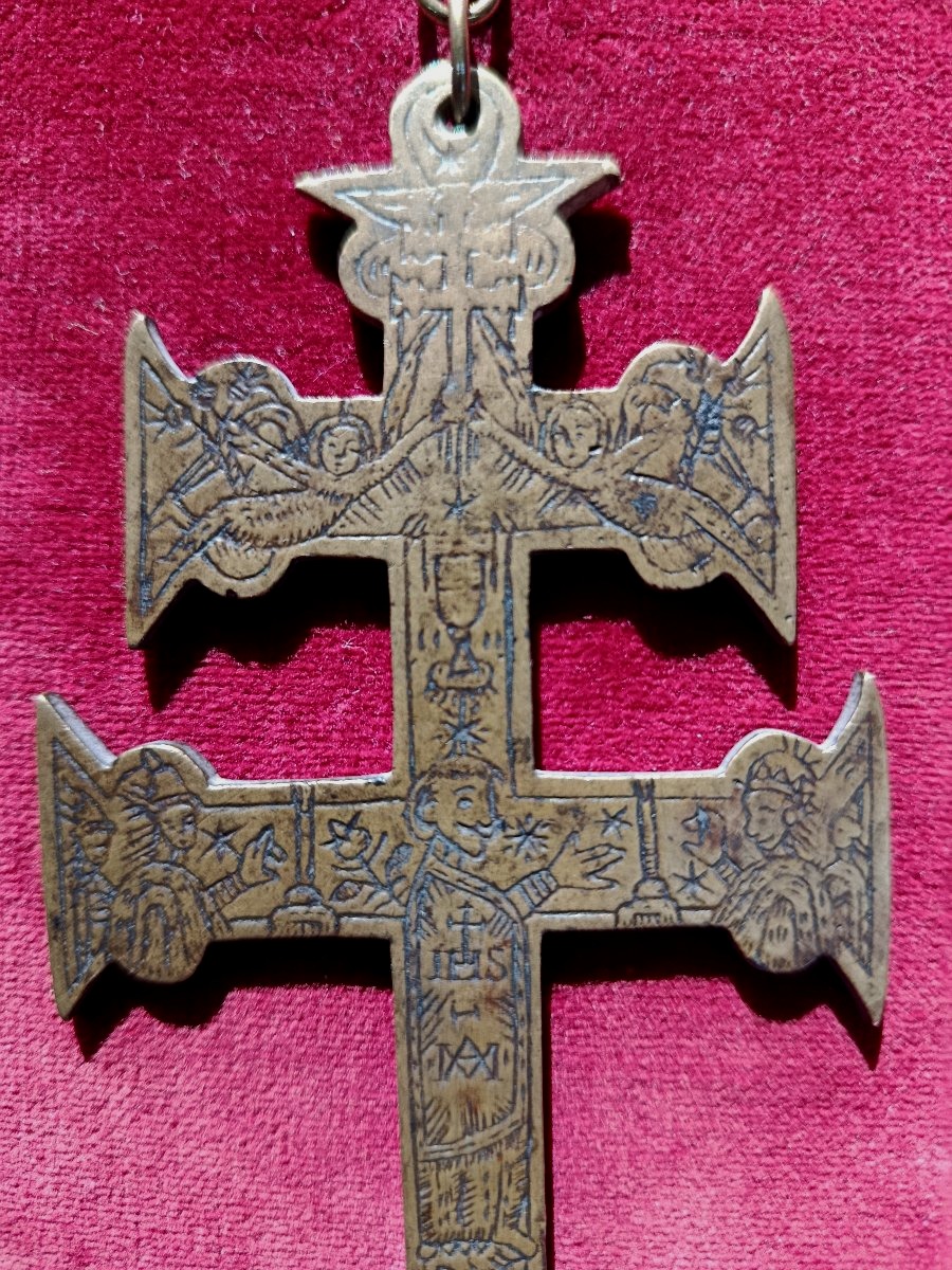 Croix de Pèlerin ou Croix de Caravaca en bronze 17 ème ?-photo-2