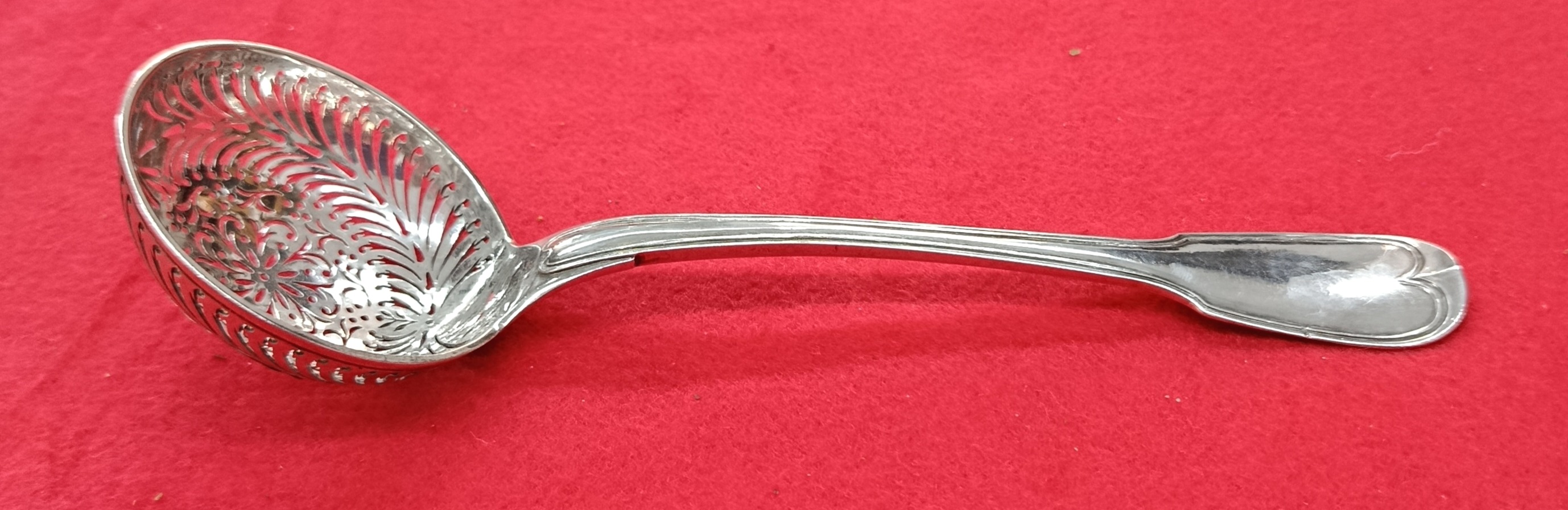Silver Sprinkling Spoon, 1st Rooster, 19th Century-photo-2
