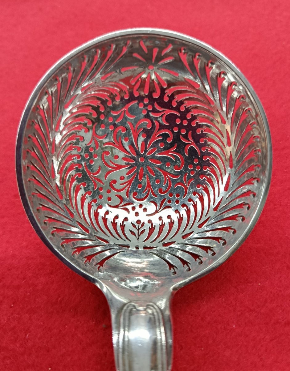 Silver Sprinkling Spoon, 1st Rooster, 19th Century-photo-3