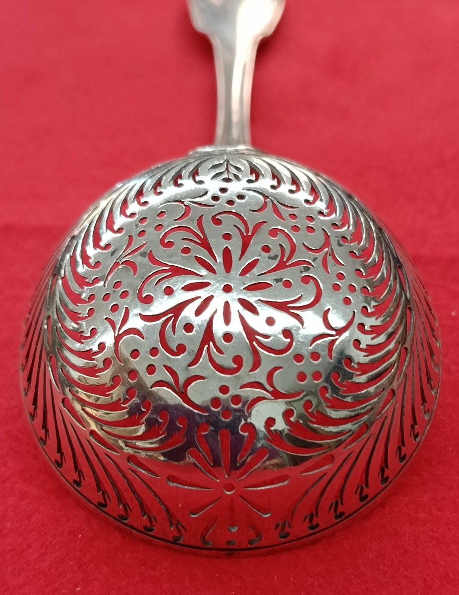 Silver Sprinkling Spoon, 1st Rooster, 19th Century-photo-4
