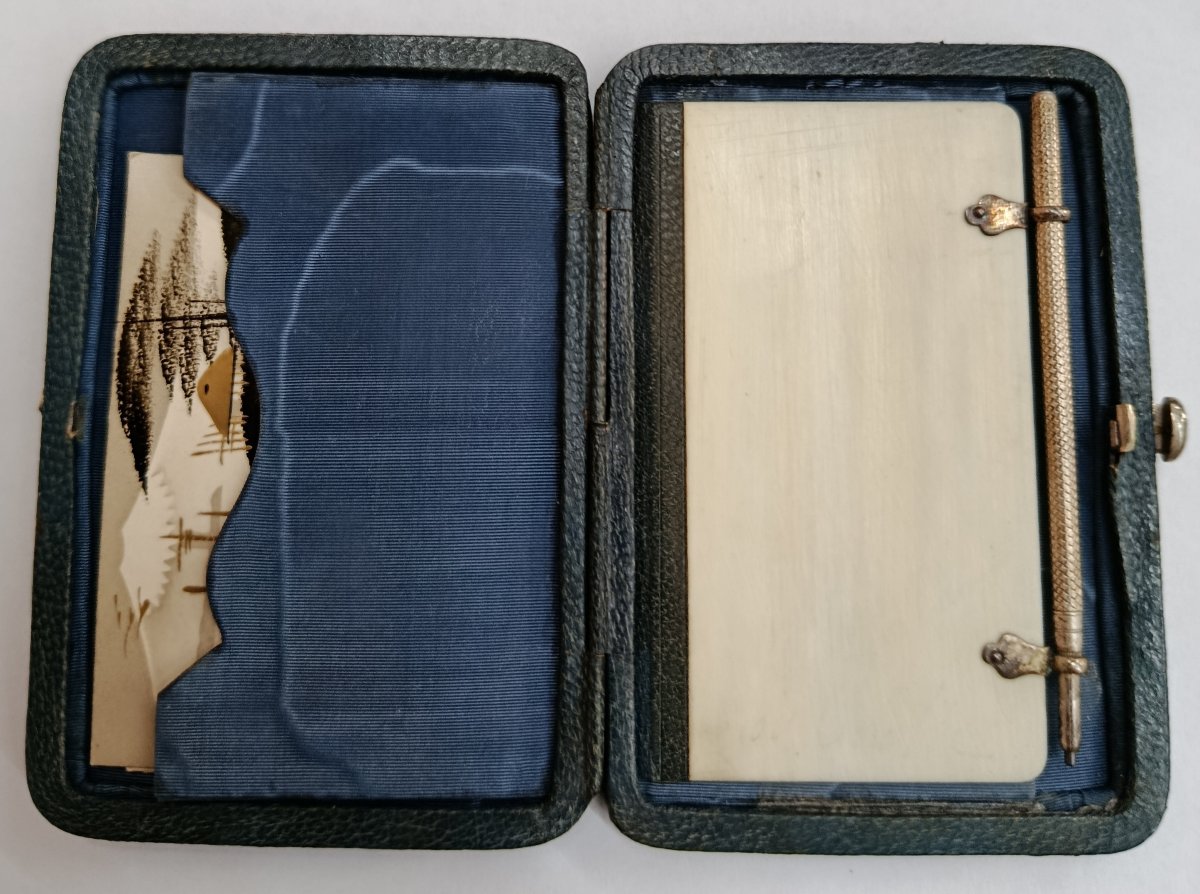 Carnet de Bal  cuir et argent XIX-photo-2