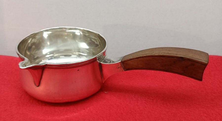 Petite casserole en argent et palissandre Orfèvre Laborde Isidore début XX