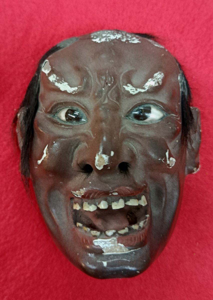 4 Noh Theater Masks, 19th Century, Japan-photo-1