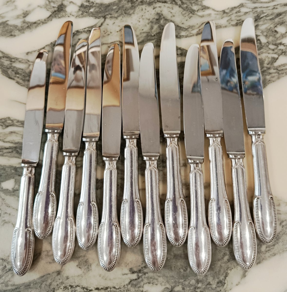 Ercuis 109-piece Silver-plated Metal Dinner Set With Fluted Design -photo-3