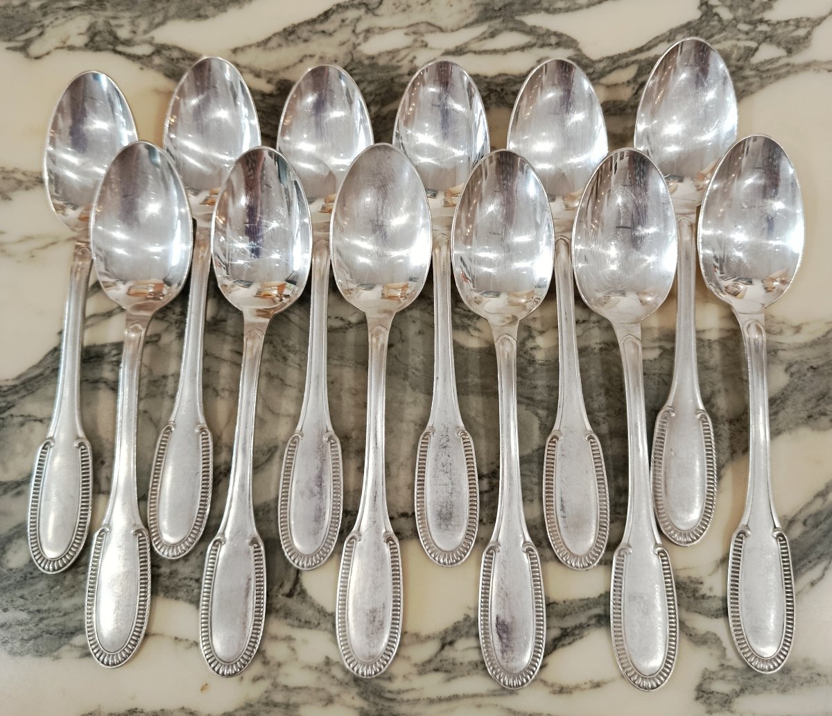 Ercuis 109-piece Silver-plated Metal Dinner Set With Fluted Design -photo-2