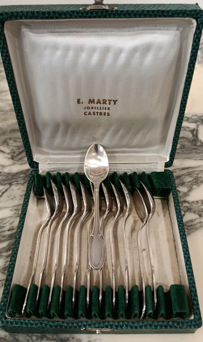 Ercuis 109-piece Silver-plated Metal Dinner Set With Fluted Design -photo-3