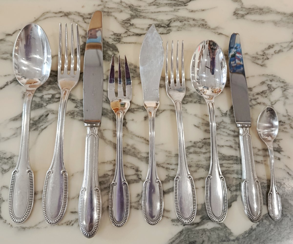 Ercuis 109-piece Silver-plated Metal Dinner Set With Fluted Design 