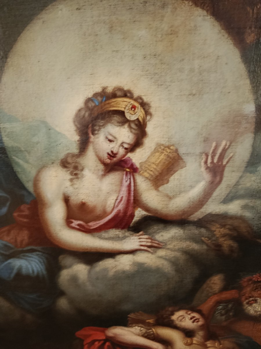 Le Sommeil d' Endymion huile sur toile XVIII ème-photo-2