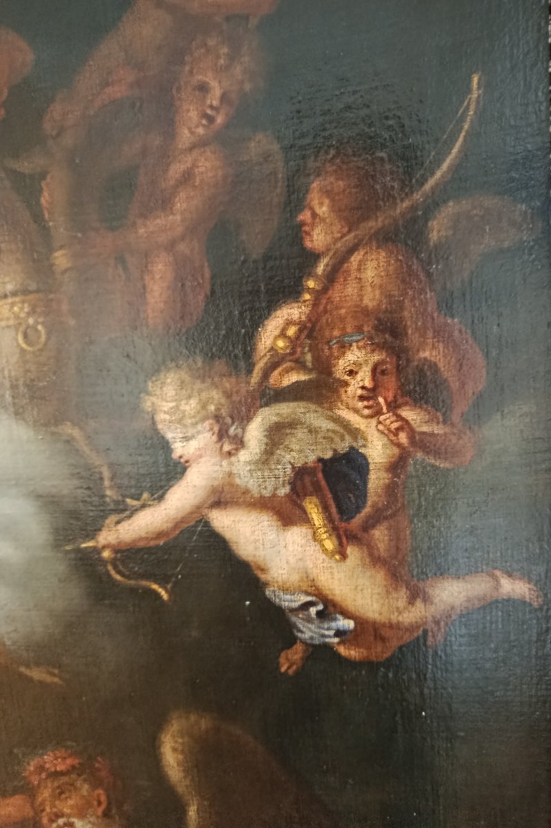 Le Sommeil d' Endymion huile sur toile XVIII ème-photo-1