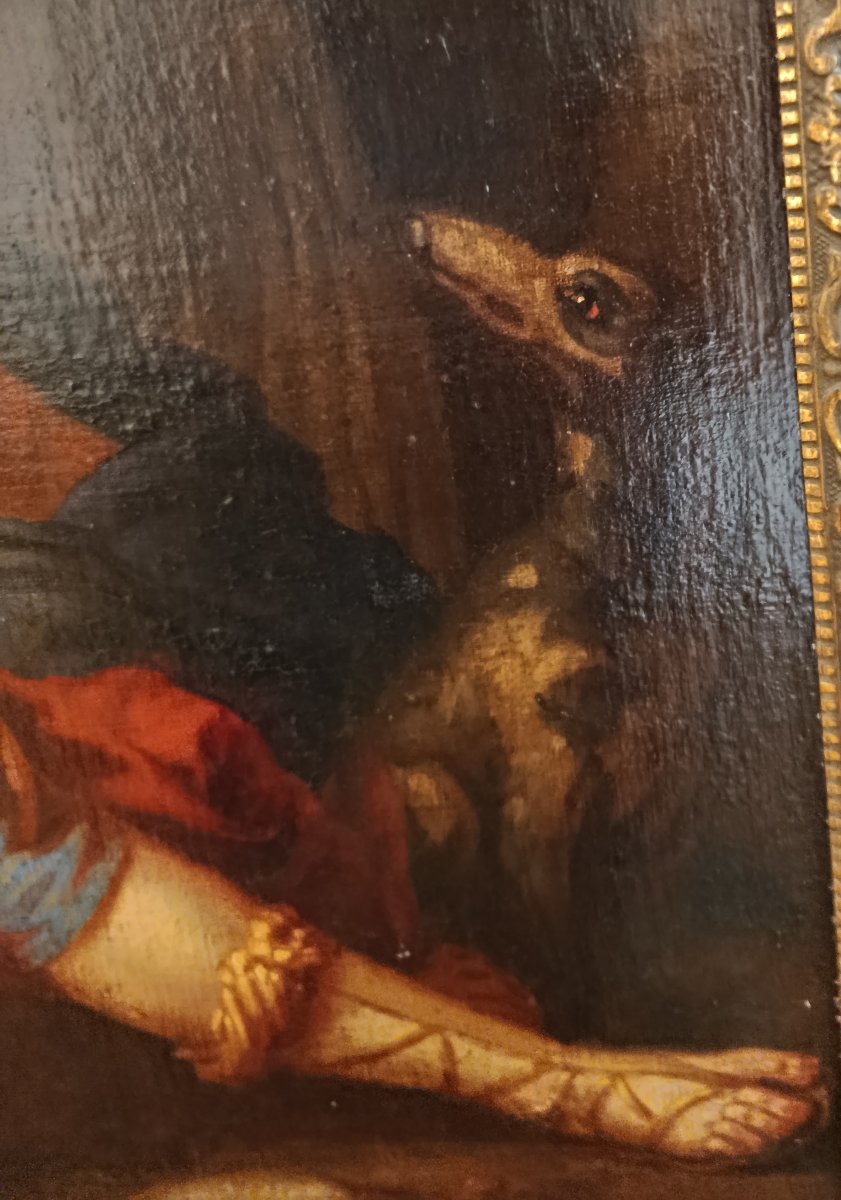 Le Sommeil d' Endymion huile sur toile XVIII ème-photo-4